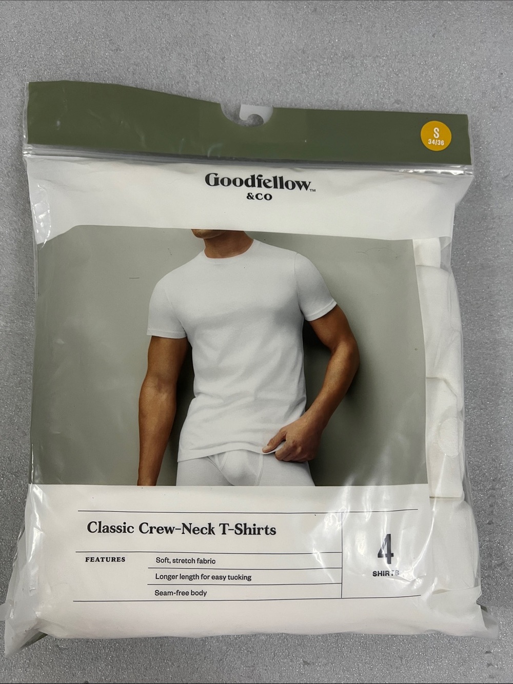 Goodfellow & Co Men's Crew-Neck T-Shirts - White (4-Pack)